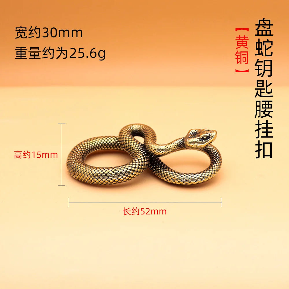 Copper Brass Mini Snake Antique Bronze Decor Figurines for Interior Decoration Desktop Ornament Pure Copper Miniatures Statue Peaceful Pleasures Health and Wellness 1