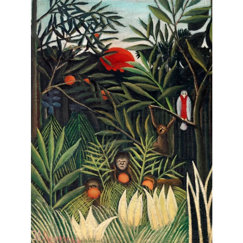 Henri Rousseau Merry Jesters Tropical Jungle Canvas Wall Art Canvas Wall Art Peaceful Pleasures Health and Wellness 6 20x30cm Unframed