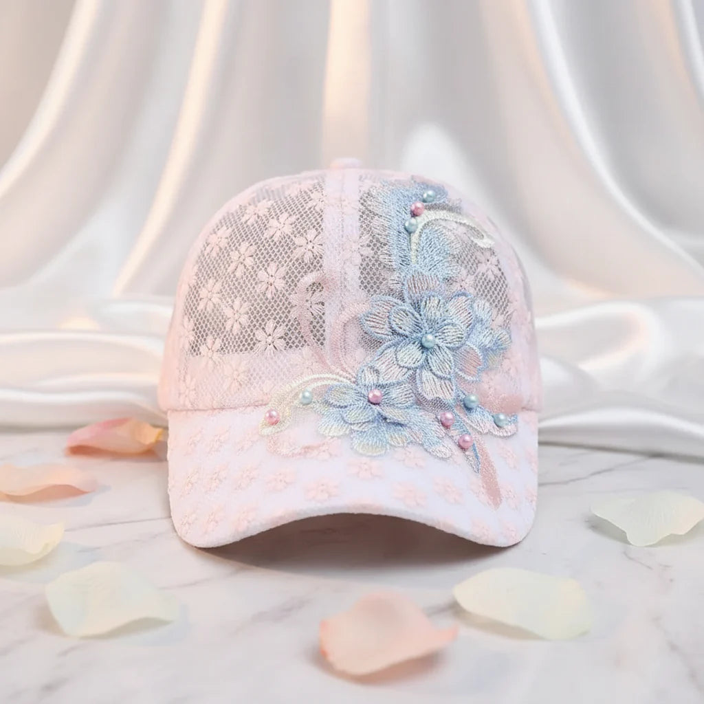 Women's Lace Floral Baseball Cap – Breathable & Adjustable