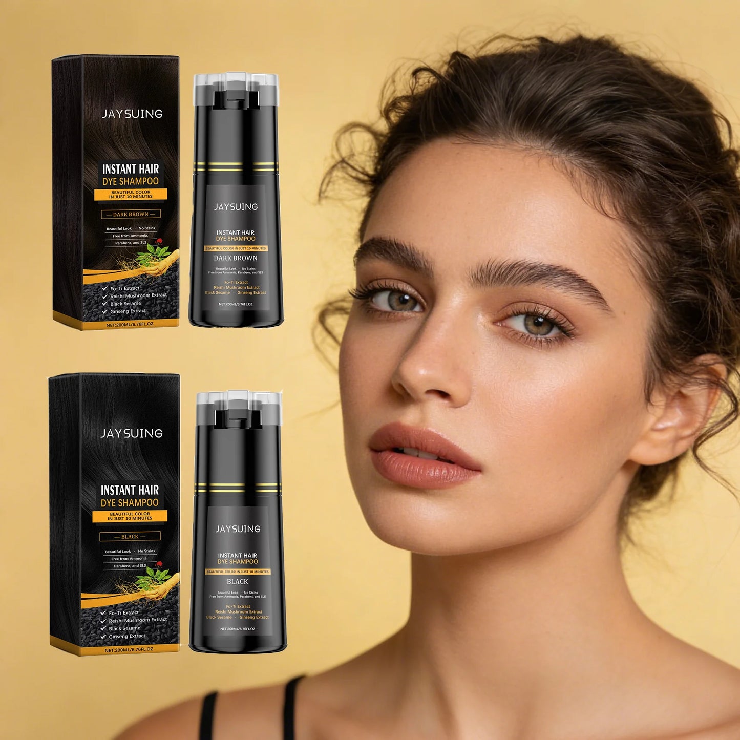 Polygonum Multiflorum Hair Dye Shampoo Herbal Nourish Repair Roots Boost Hair Vitality Repair Hair Damaged Instant Dye Shampoo Peaceful Pleasures Health and Wellness