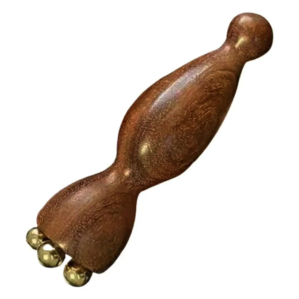 Brass Rosewood Gua Sha Facial Massager | Lotus Acupoint Tool