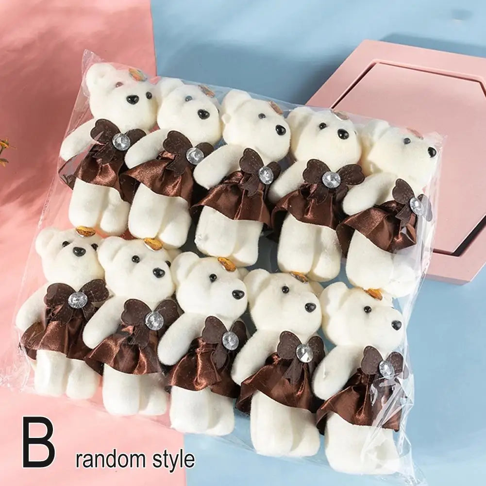 10pcs Mini Foam Teddy Bear Bouquet Dolls – DIY Floral Gift