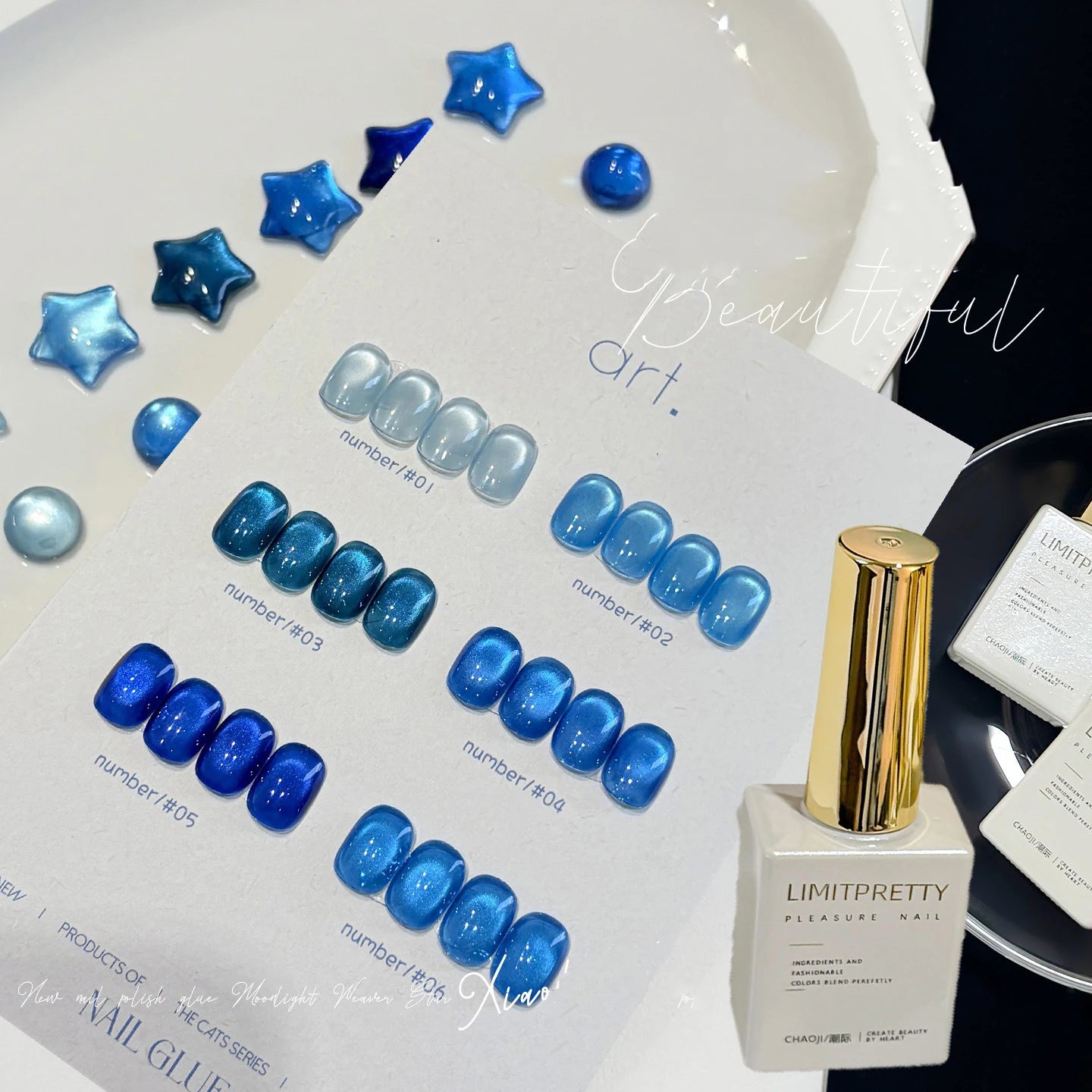 Ocean Blue Cat Eye Gel Polish | Glass Bead Magnetic UV LED