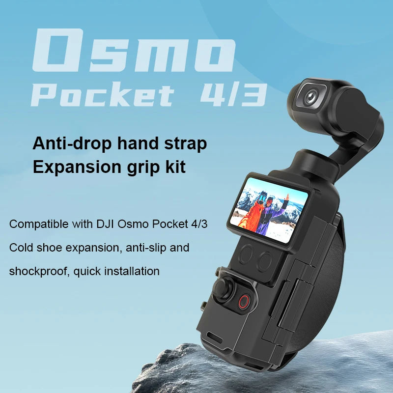 For DJI Osmo Pocket 4/3 Expansion Strap Mount With Cold Shoe Port Anti Slip Wrist Strap Snap On Lock For Pocket 4 Gimbal Camera Peaceful Pleasures Health and Wellness