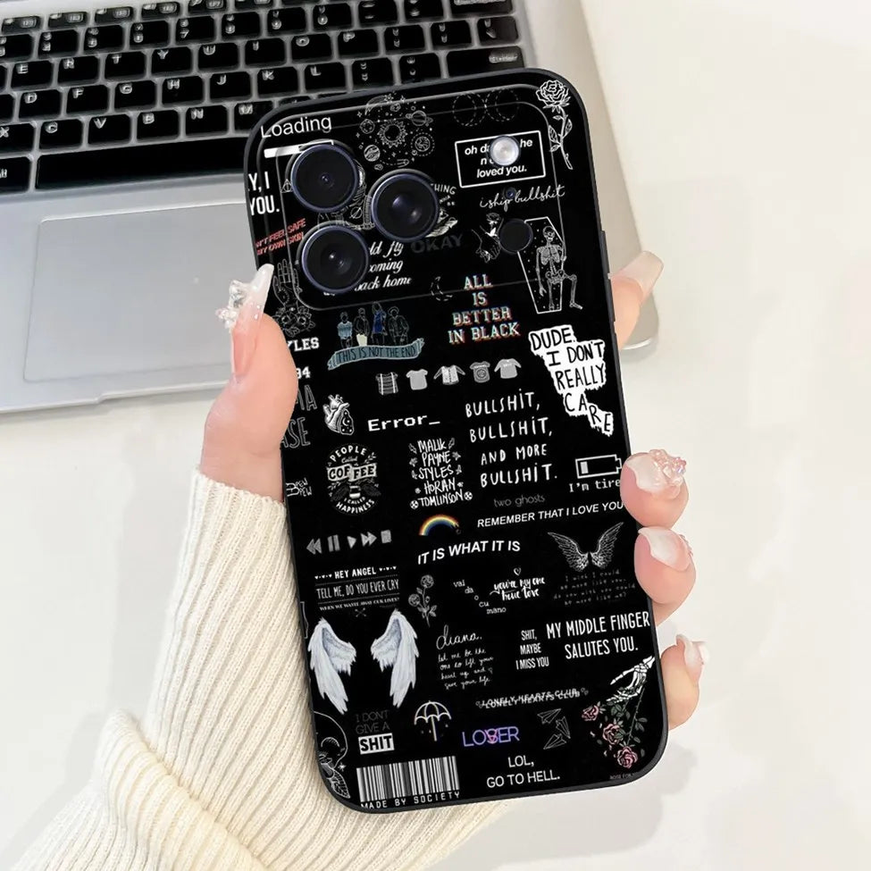 iPhone 17 Pro Silicone Case | Cute Kawaii Floral Painted Cover