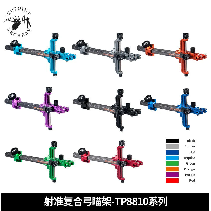 Topoint Compound Bow Sight TP8810 Archery Carbon Bar 1 Pin Aluminum