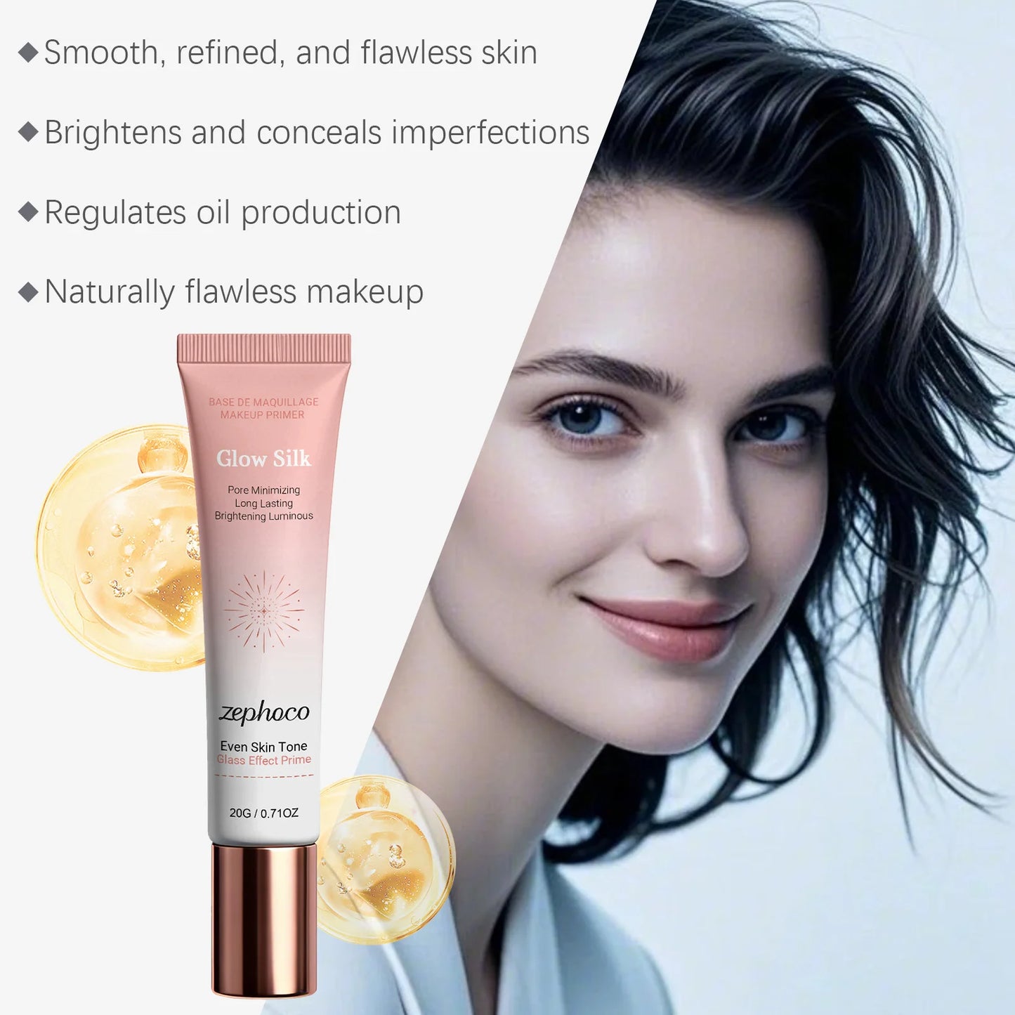 Glowing Pre Makeup Lotion Moisturizing Dry Skin Improve Dullness Brightening Smoothing Lightweight Facial Softening Primer 20g Peaceful Pleasures Health and Wellness