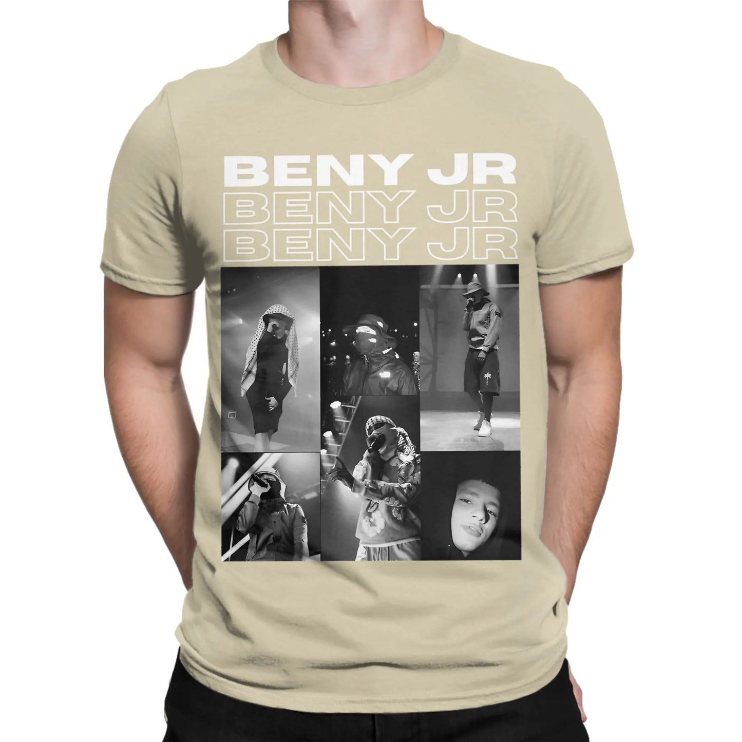 Benys Jr Pure Cotton T Shirt For Men Beach Rapper Y2K Casual T Shirts Crewneck Fashion Tees Oversize Pattern Tops Peaceful Pleasures Health and Wellness Khaki 6XL