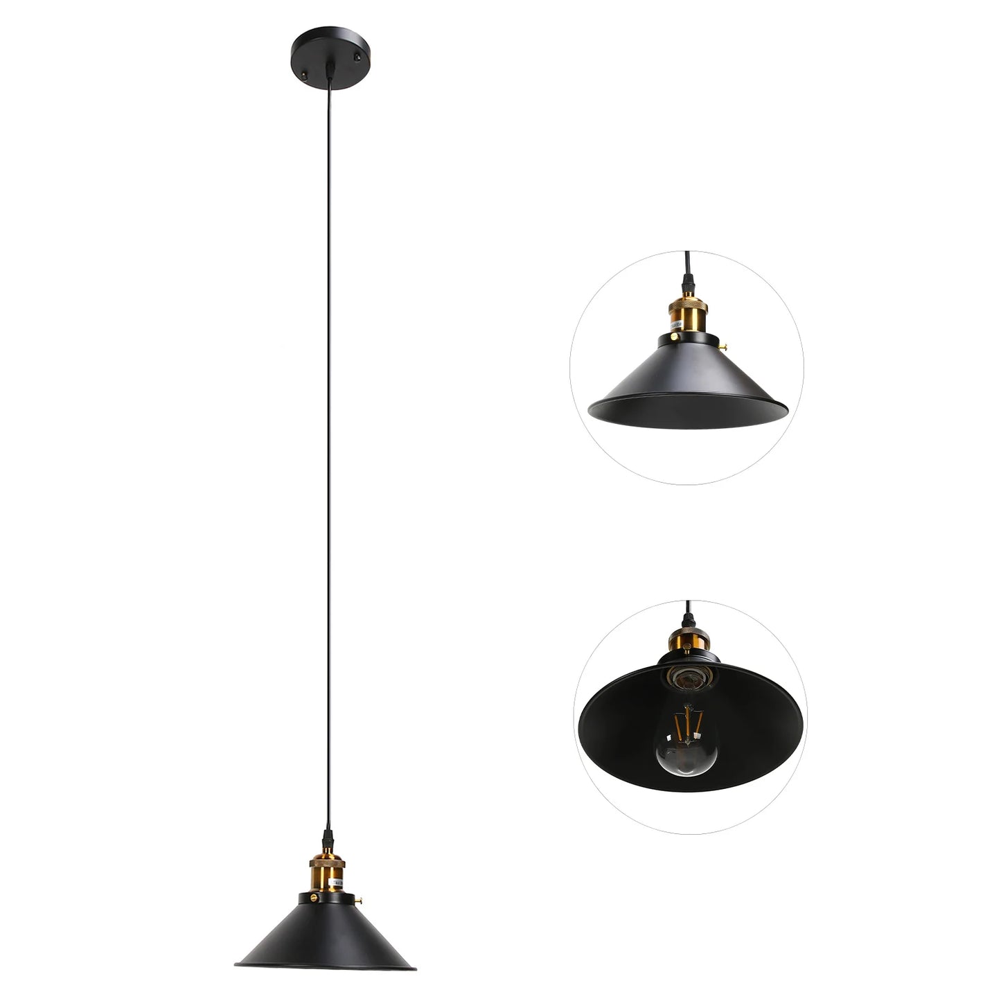 Wrought Iron Ceiling Lamp 85‑240V Hanging Lamp Simple Retro Industrial Wear Resistant for Cafes for Restaurants for Peaceful Pleasures Health and Wellness