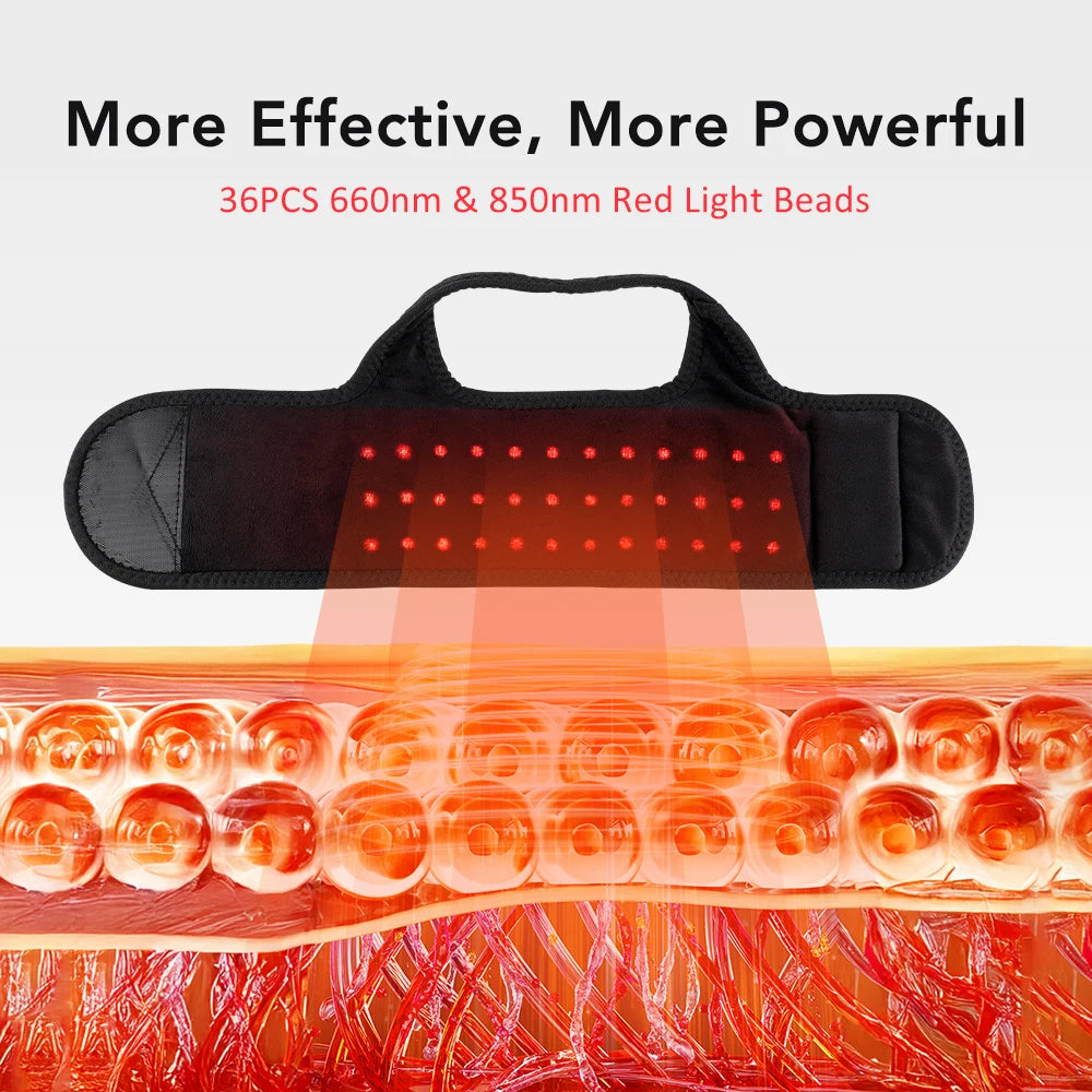 Cordless Red Light Ankle Wrap with Heat & Vibration Foot Massager Sports Joint Care Strap 36PCS LEDs 660 850nm Ankle Gurad Belt Peaceful Pleasures Health and Wellness