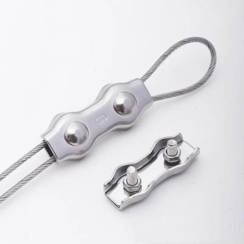 M2–M6 Stainless Steel Double Post Wire Rope Cable Clamp Clip