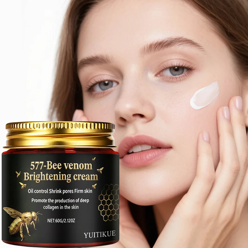 YUITIKUE 577 Bee Venom Brightening Cream 60g Oil Control, Pore Shrinking & Firming for Collagen Boost & Glowing Skin Peaceful Pleasures Health and Wellness