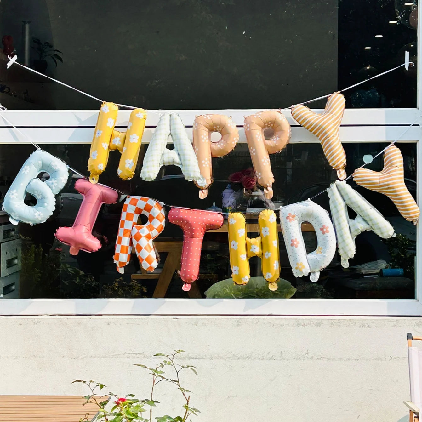 Happy Birthday Foil Balloon Banner – 16" Reusable Letters