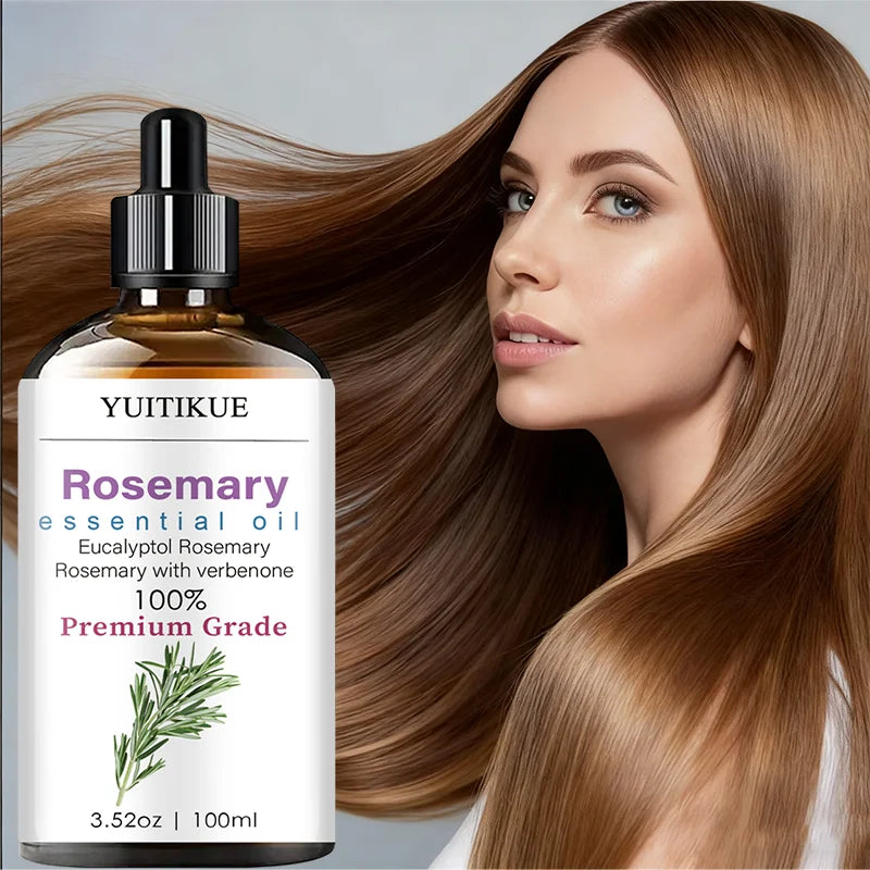 YUITIKUE Rosemary Essential Oil | 100% Premium Grade Eucalyptol & Verbenone Formula | For Hair Care & Aromatherapy 100ml Peaceful Pleasures Health and Wellness