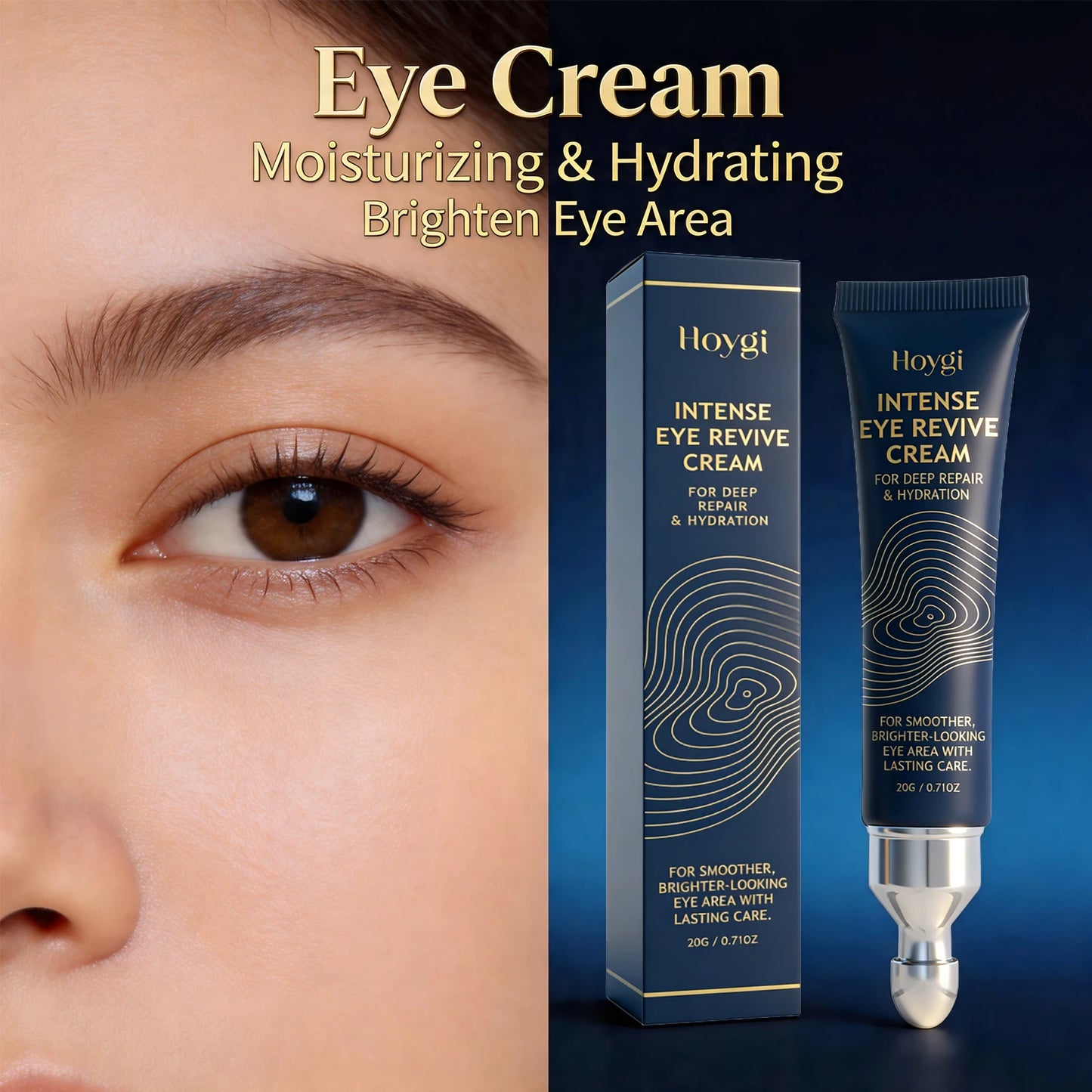 Hydrating Eye Cream with Massage Applicator Around the Eyes Smoothing Fine Lines Anti Dark Circle Puffiness Brighten Eye Contour Peaceful Pleasures Health and Wellness
