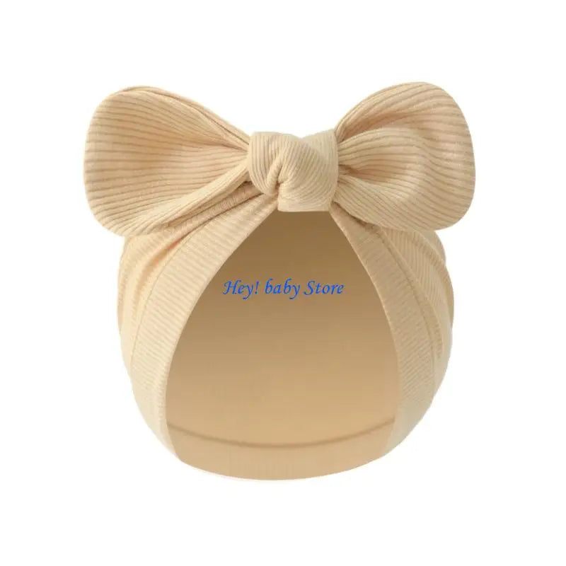 Newborn Bowknot Bonnet Hat | Soft Cotton Cap 0–3 Months