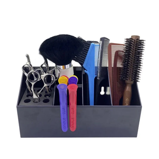 Barber Hairdressing Tool Organizer Box – Scissors & Comb Rack Hair Tool Organizer Peaceful Pleasures Health and Wellness