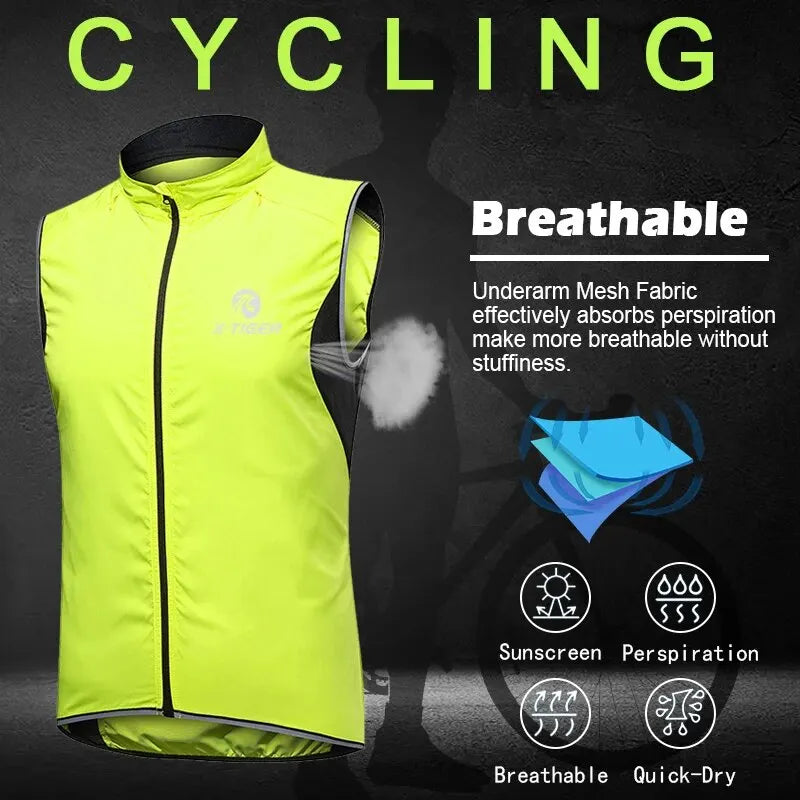 X-TIGER Cycling Vest – Windproof, Reflective & UV Protection