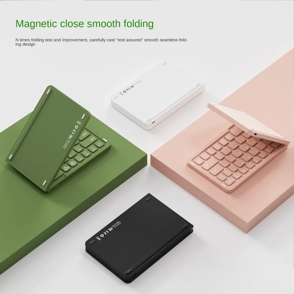 Lightweight Bluetooth Folding Keyboard Rechargeable Ultra-thin Wireless Notebook Keyboard Comfortable Colorful Peaceful Pleasures Health and Wellness