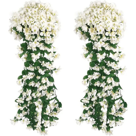 Artificial Silk Rose Vine for Wedding Arch & Home Decor Artificial Flower Vine Peaceful Pleasures Health and Wellness WHITE 1pc