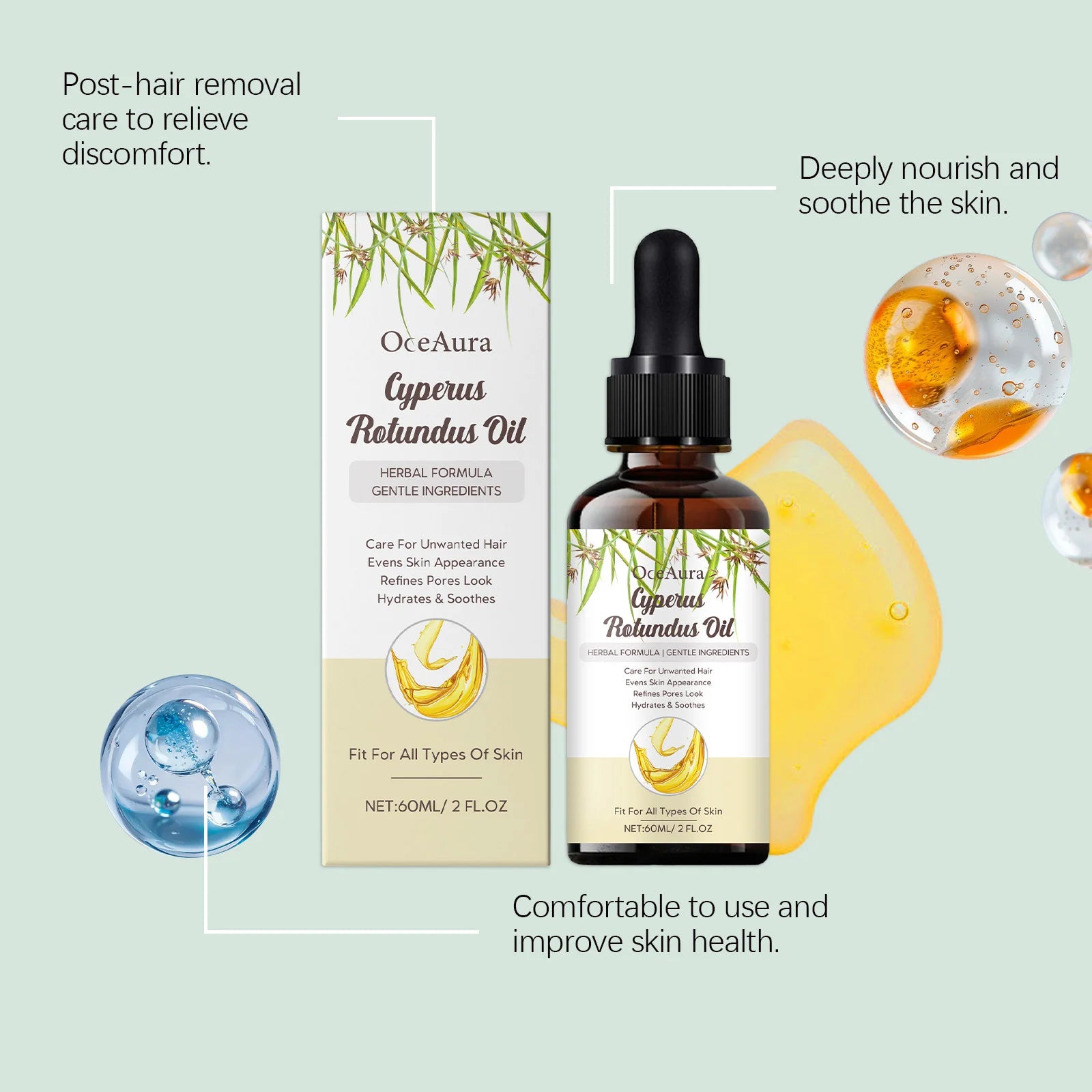 Hair Removal Essential Oil Armpit Legs Arms Body Hair Growth Inhibitor Painless Depilatory Hydrating Repair Smoothing Skin Care Peaceful Pleasures Health and Wellness