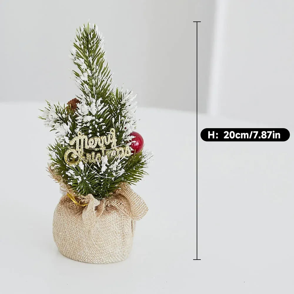 20cm Miniature Christmas Tree Mini Artificial Christmas Tree Vivid Decorations Portable Delicate Tree Ornaments Desktop Decor Peaceful Pleasures Health and Wellness 10