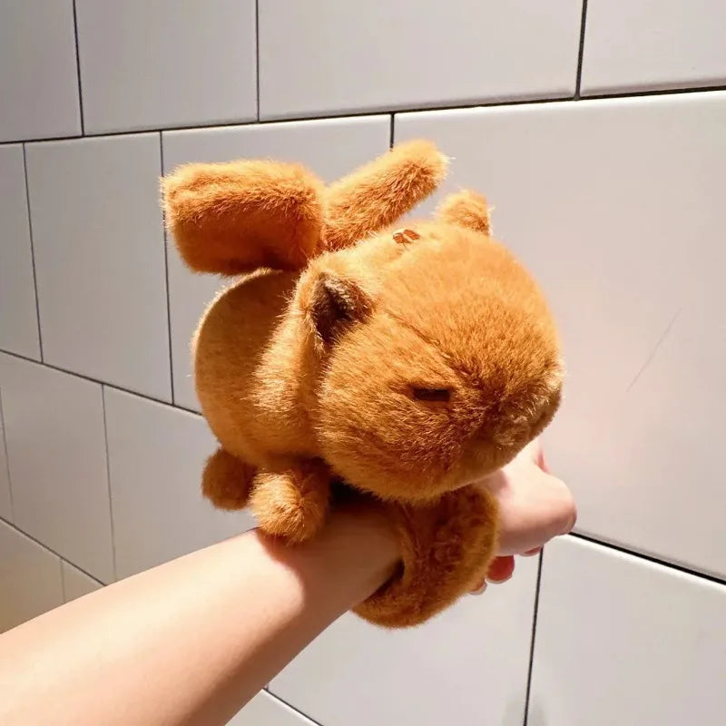 Capybara Plush Snap Ring Wristband | Fun Kids Slap Bracelet Gift