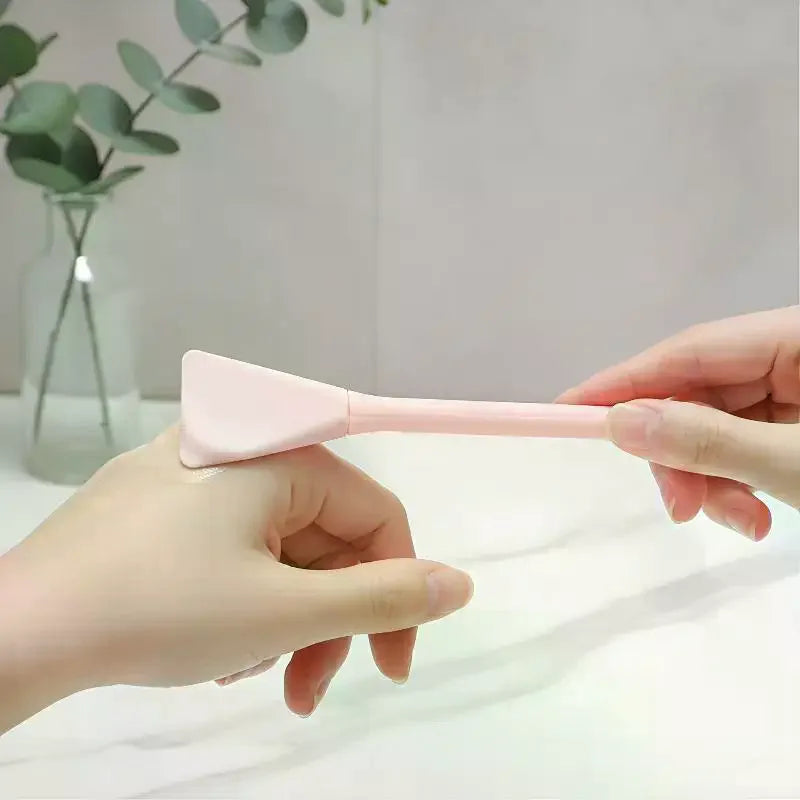 Double Head Dual-use Facial Mask Brush Silicone Facial Mask Stick With Scoop Facial Beauty Tool Peaceful Pleasures Health and Wellness