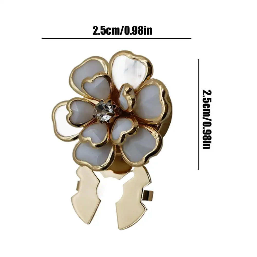 Flower Button Covers – Clip-On Rhinestone Decorative Shirt Buttons