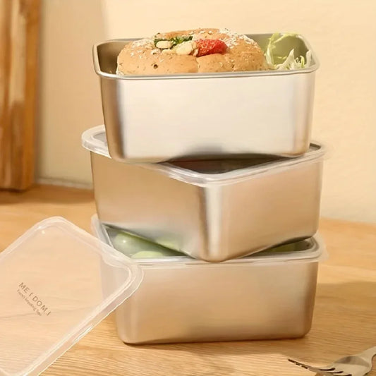 stainless steel fresh-keeping box with sealed lid, thickened small lunch box, camping food packaging and storage box lunchbox Peaceful Pleasures Health and Wellness