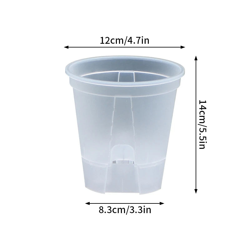 Self-Watering Transparent Orchid Pot | Double Layer Hydroponic
