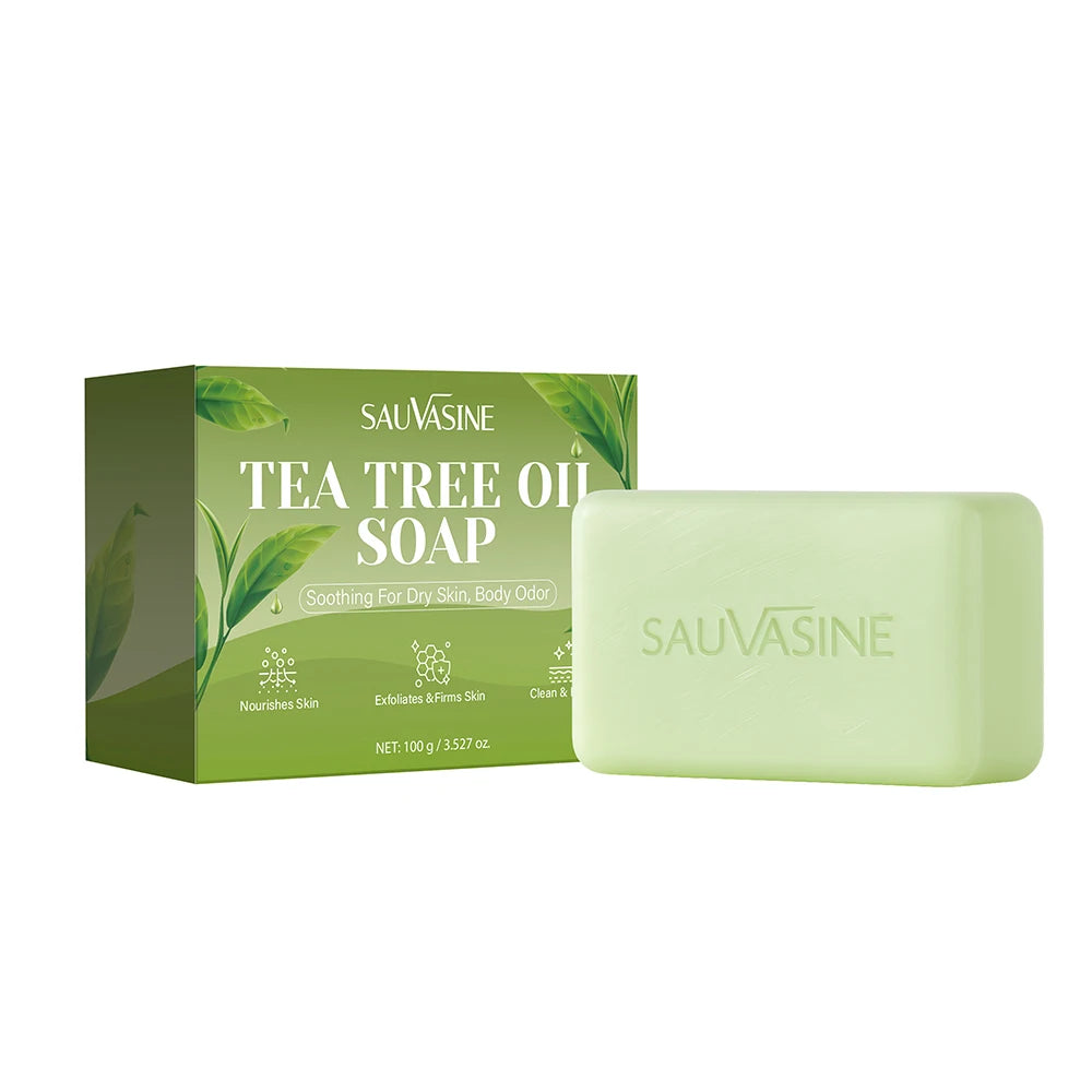 Tea Tree Oil Soap Bar for Men & Women, Deep Cleansing, Soothing for Dry Skin, Body Odor Care, Exfoliates & Firms Skin, 100g Peaceful Pleasures Health and Wellness ROSE