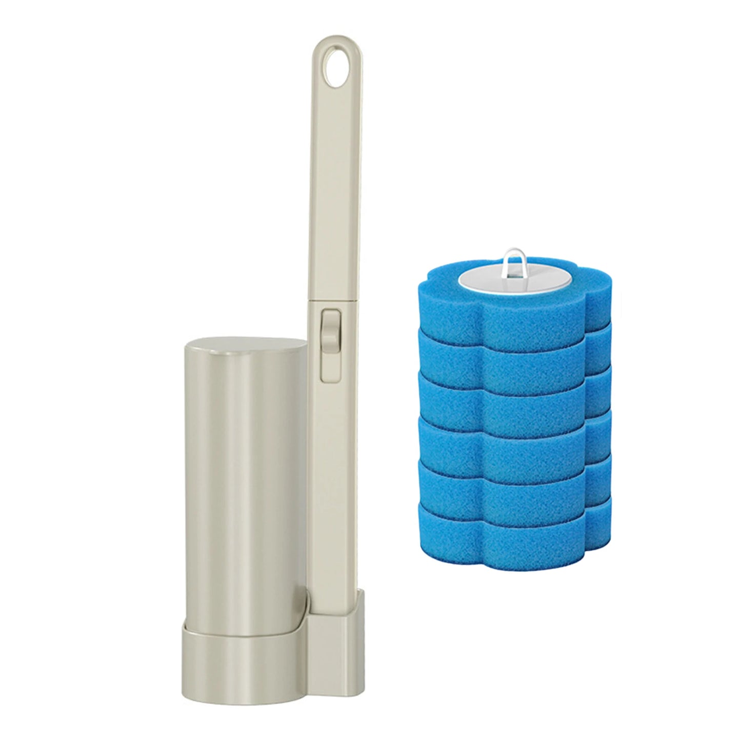 Disposable Toilet Brush Kits With 6 Toilet Brush Refills Convenient Contact-Free Toilet Brush For Home Hotel Cleaning Products Peaceful Pleasures Health and Wellness 01