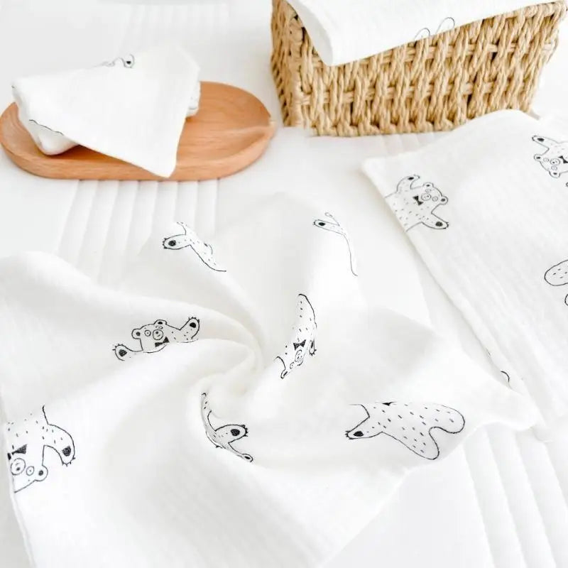 4-Layer Cotton Baby Washcloth – Soft Infant Face & Burp Cloth