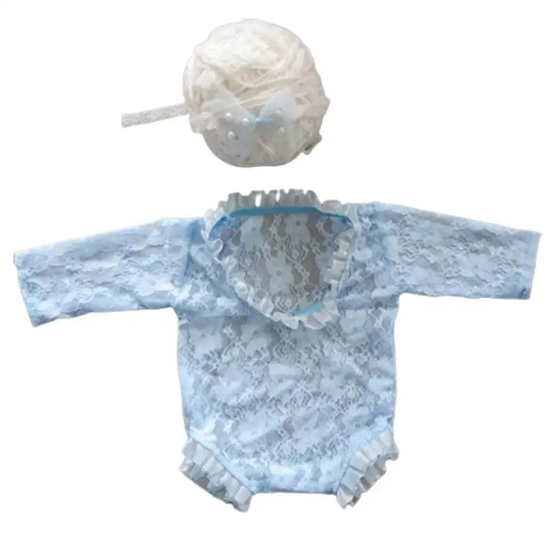 Newborn Lace Romper & Bow Headband – Baby Photo Prop Set