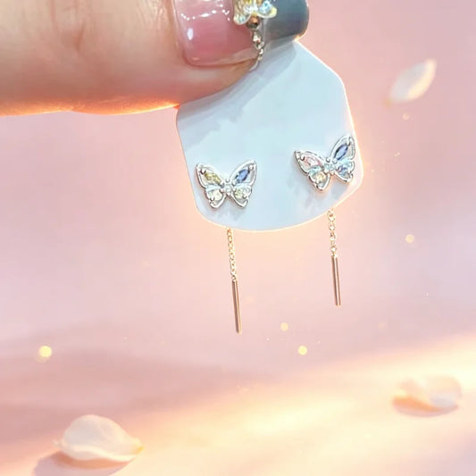 Butterfly Dangle Earrings | Hypoallergenic CZ Drop Earrings Dangle Drop Earrings Peaceful Pleasures Health and Wellness