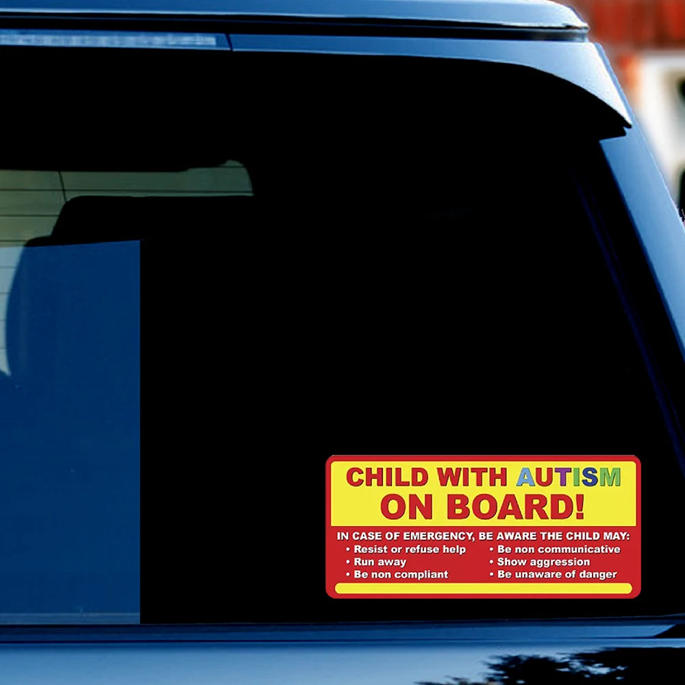 2Pack Child with Autism on board sticker decal autistic awareness vehicle bumper car 8x3.75inch Peaceful Pleasures Health and Wellness