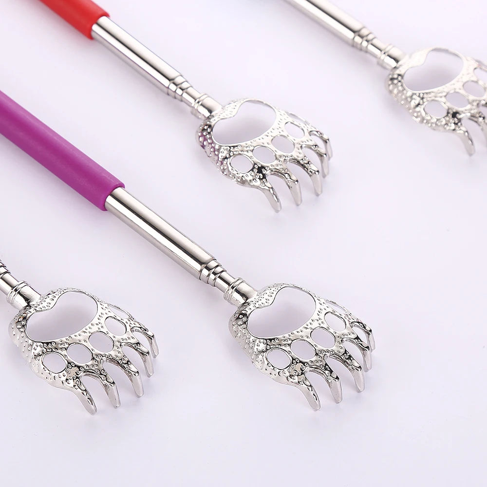 1pcs Bear Claw Stainless Steel Itching Massager No Need For Manual Labor Stainless Steel Retractable Itching Device Peaceful Pleasures Health and Wellness