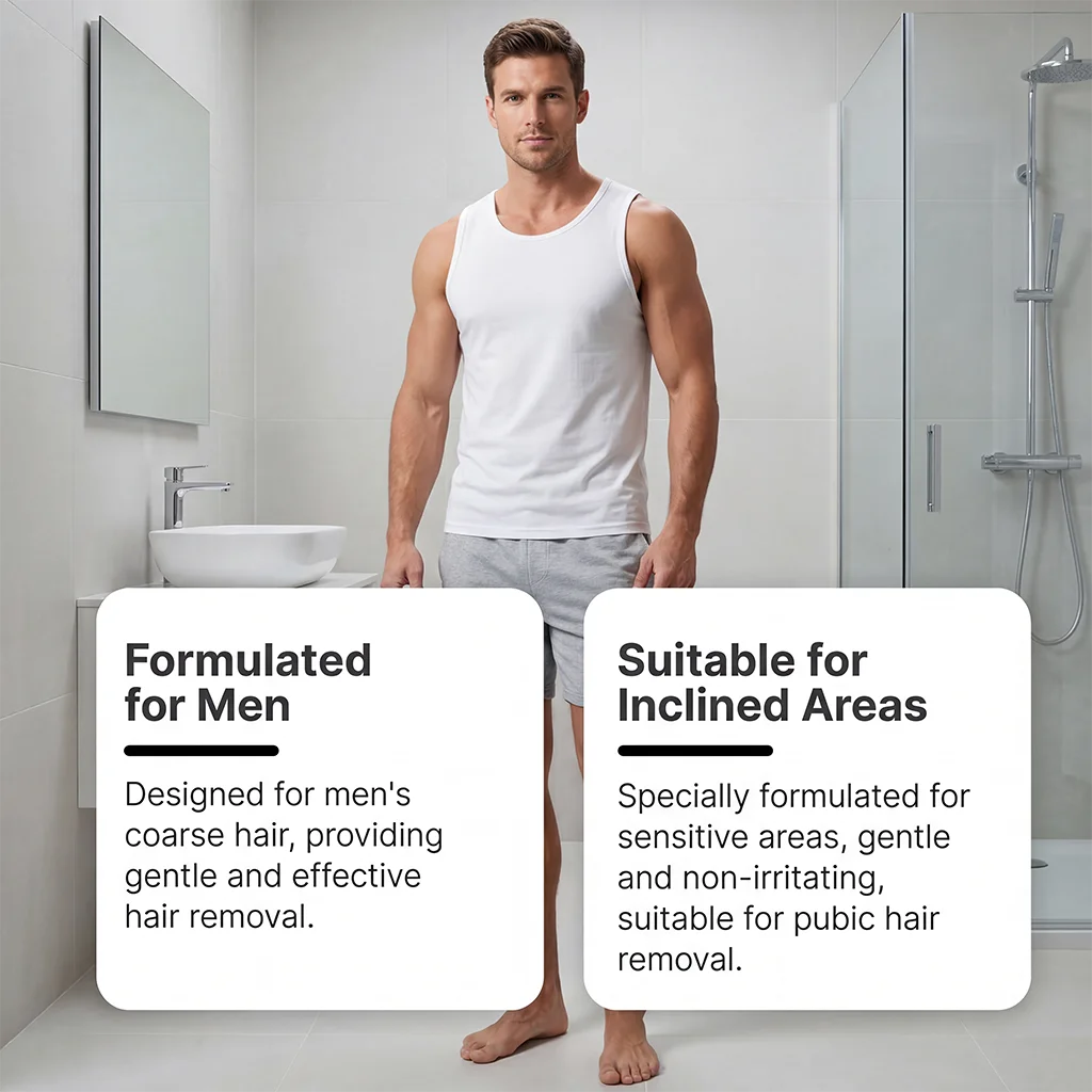 Men's Painless Hair Removal Cream – Chest Arms Legs