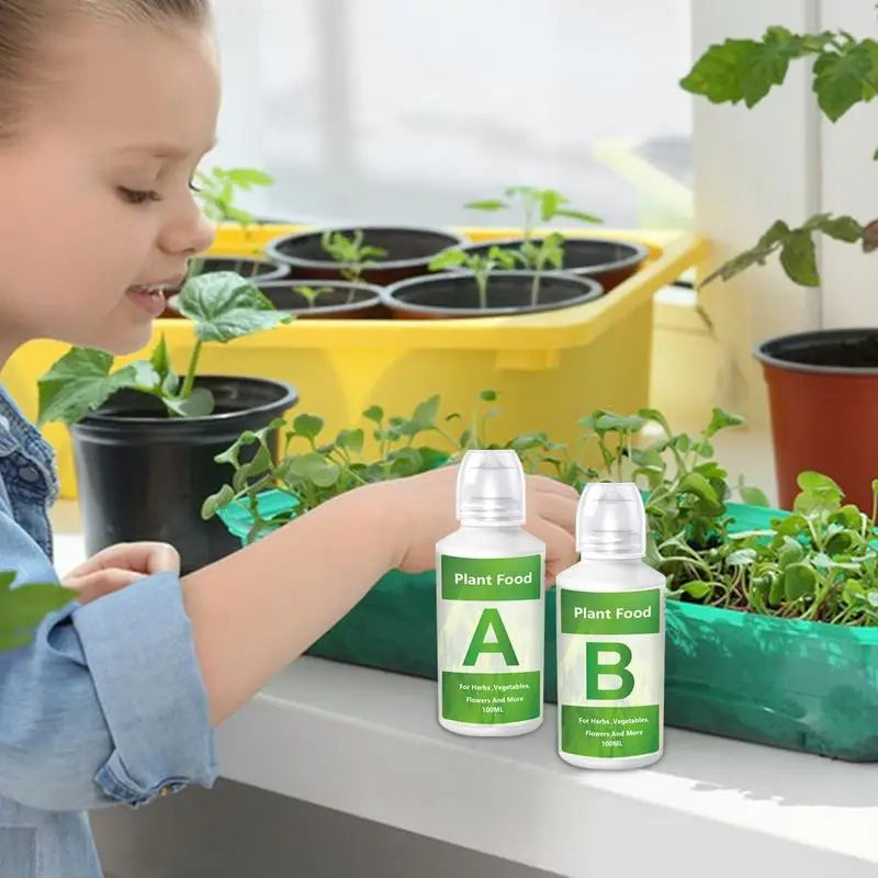 Fertilizer AB Two Part Set Hydroponic Garden Plant Food Plant Fertilizer For Flowers Vegetables Grass Nutrients Garden supplies Peaceful Pleasures Health and Wellness