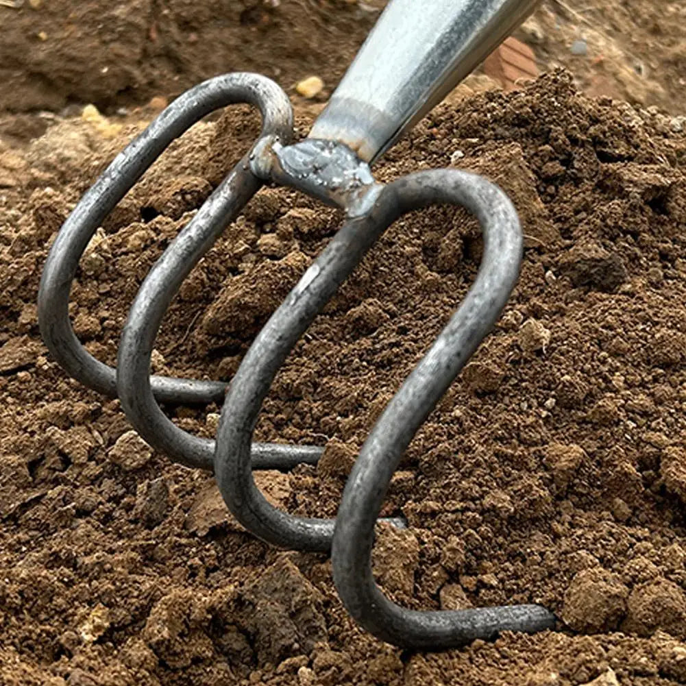 4-Tine Steel Garden Cultivator Fork Head | Weeding & Digging