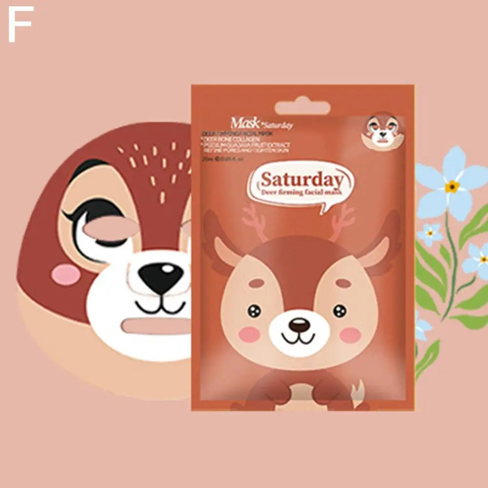 7 Styles Animal Face Mask Set Funny Panda Dog Pig Hydrating Sheet Mask for Spa Party Cute Skincare Gift for Women Girls 1/7PCS Peaceful Pleasures Health and Wellness Saturday