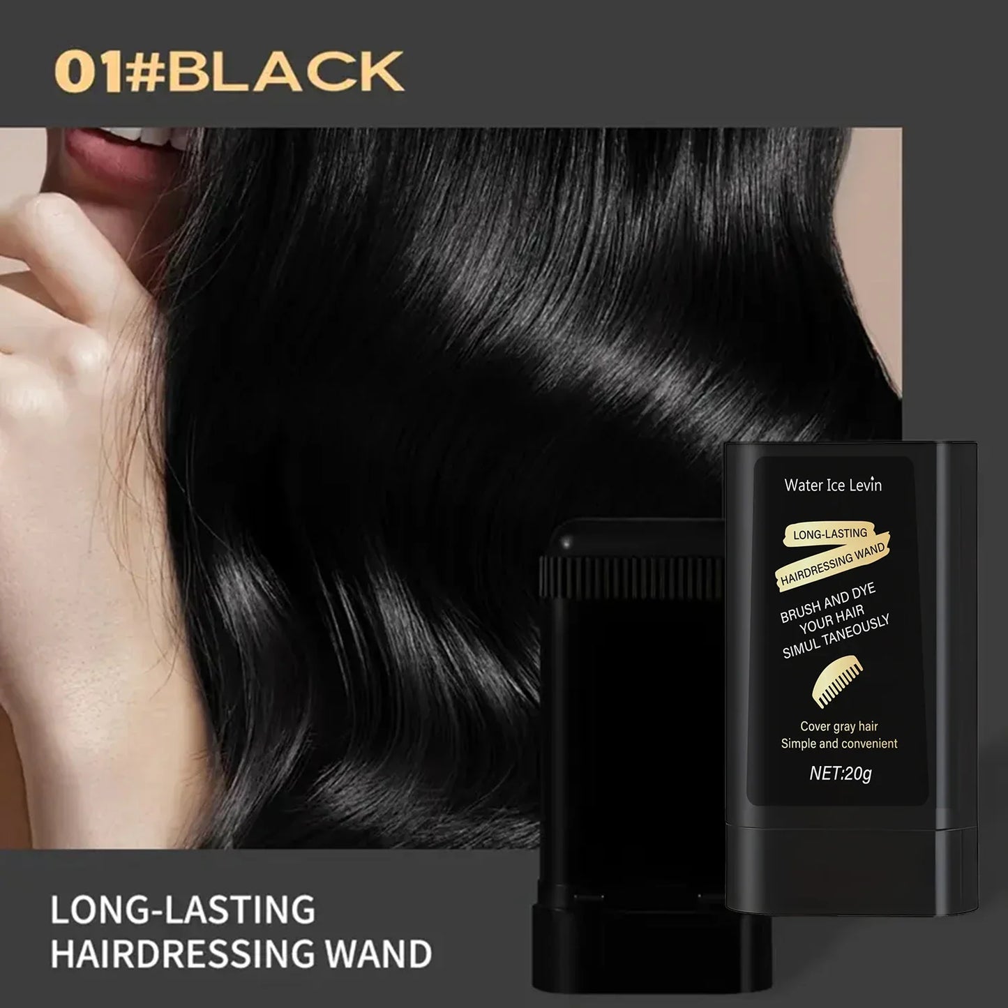 Black Temporary Hair Color Cream Stick – Easy Wash & Long-Lasting