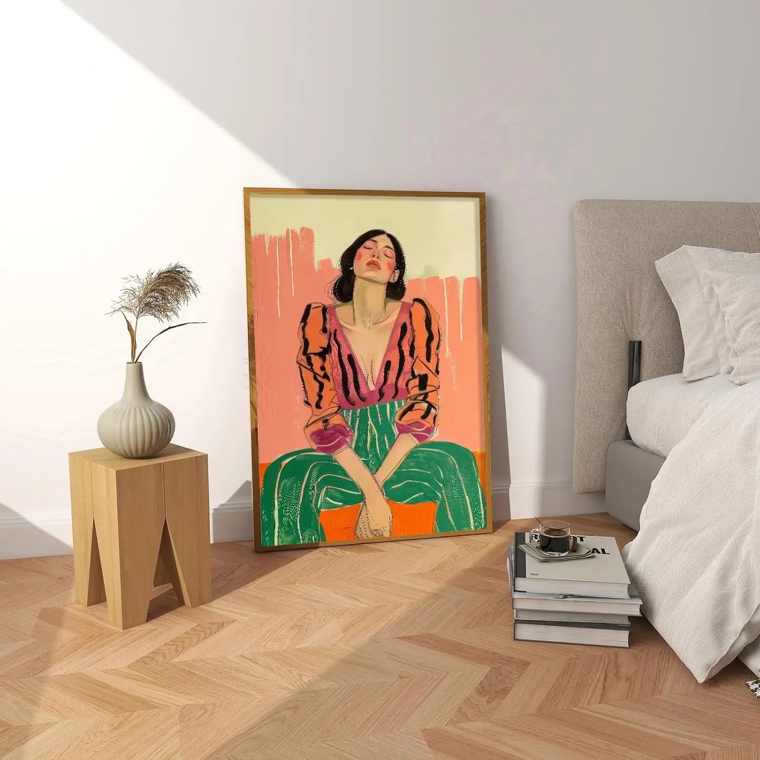 Abstract Wall Art Retro Female Dark Academy Pictures Gothic Posters Portrait Paintings Victorian Women Canvas Home Decorations Peaceful Pleasures Health and Wellness