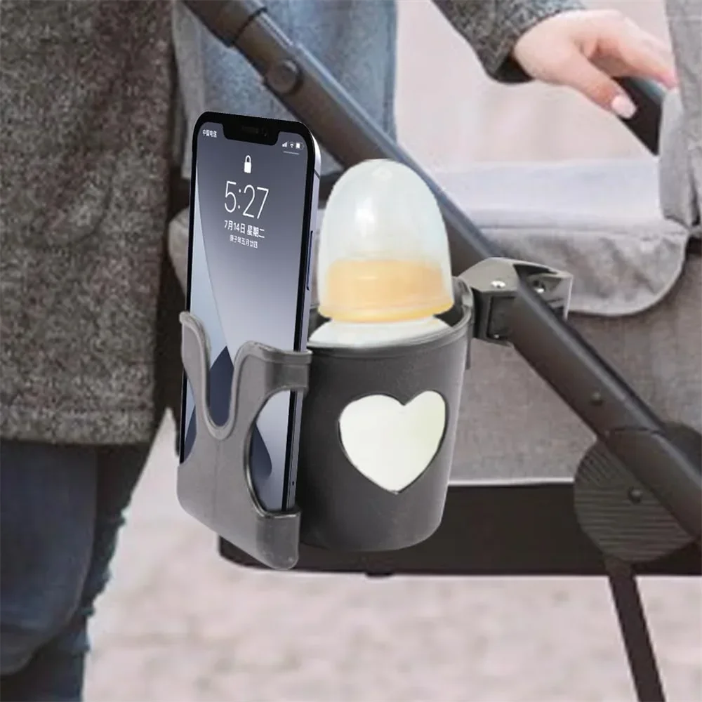 2-in-1 Baby Stroller Cup & Phone Holder | Clip-On Mount