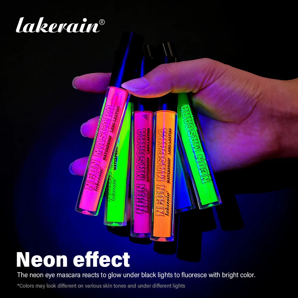 Fluorescence Mascara Waterproof Eyelash Long Lasting Fast Dry Colorful Neon Eyelashes Curling Lengthens Eye Lashes Cosmetics Peaceful Pleasures Health and Wellness