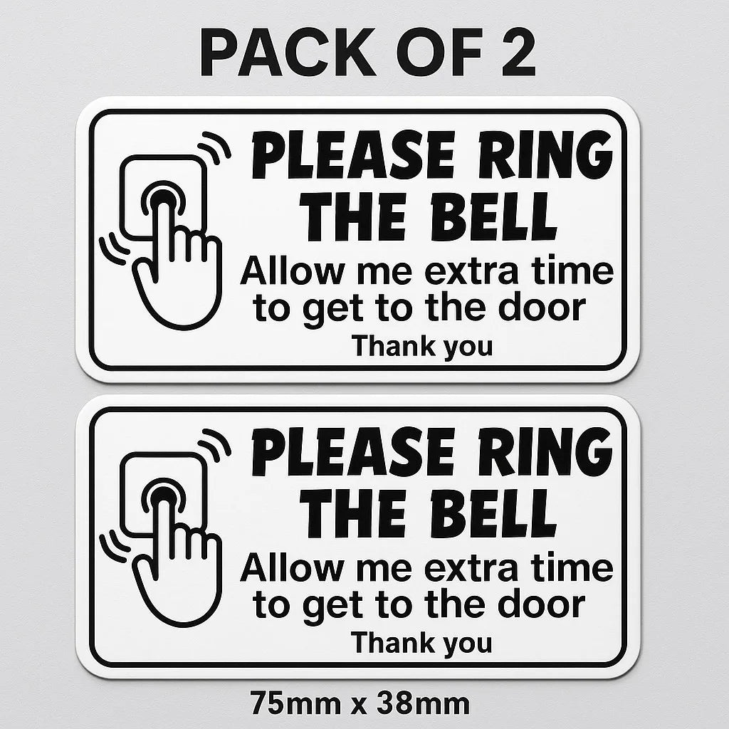 2PCs 1.5 inch x 3 inch Please Ring The Bell Self-adhesive Stickers Sign Peaceful Pleasures Health and Wellness Default Title