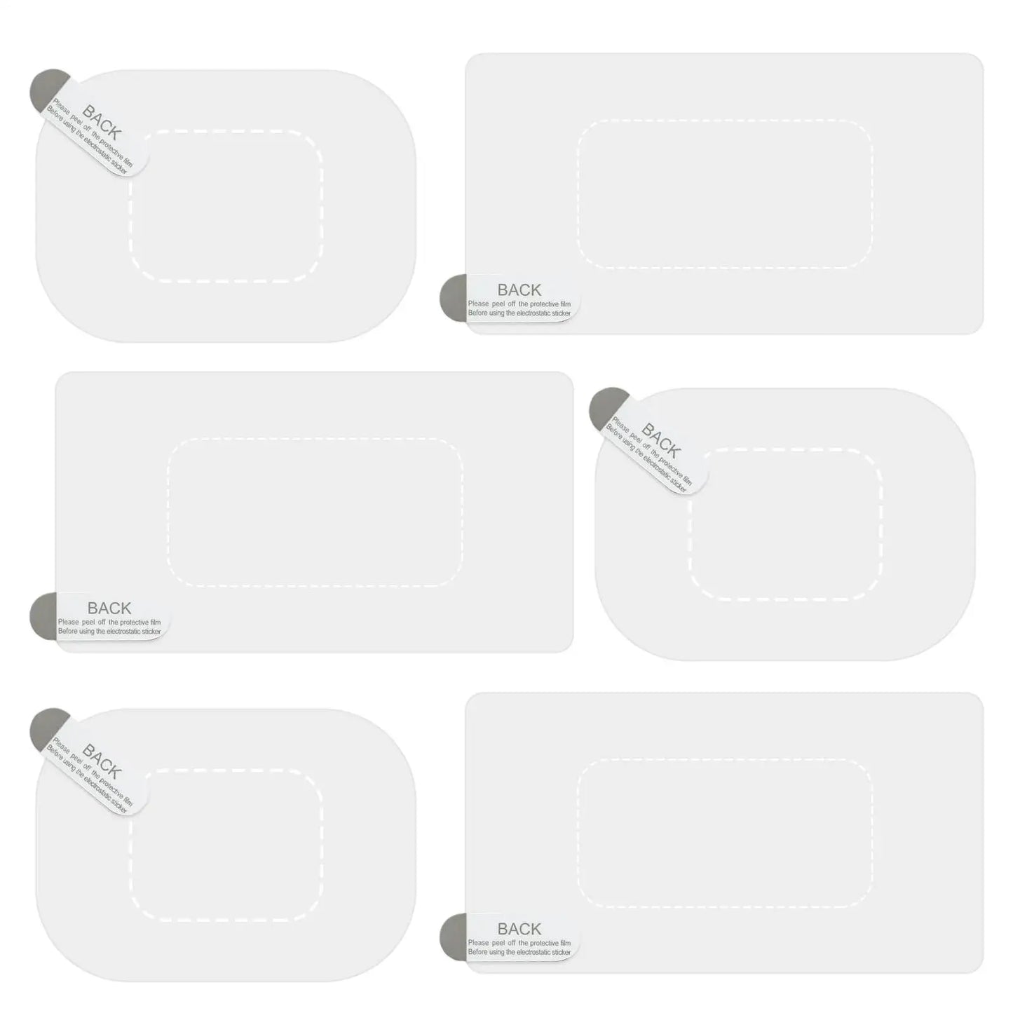 6-Pack Dashcam Windshield Electrostatic Stickers – Reusable