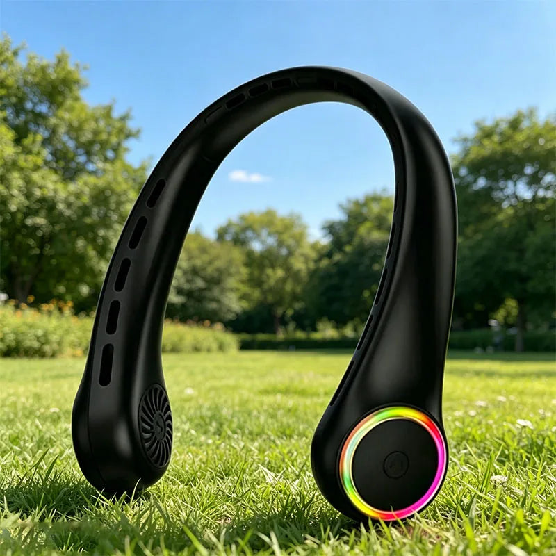 Portable Neck Fan 360° Cooling 4000mAh USB Rechargeable Wearable Fan for Travel, Birthday Gifts for Men Women Mom and Dad Peaceful Pleasures Health and Wellness