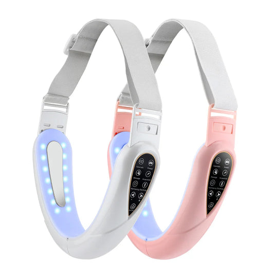 Electric Face Lifting Massager V-Shape Chin Belt & Remote Facial Lifting Massager Oasis Select